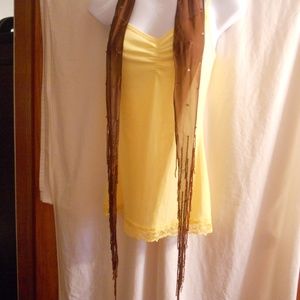 Brown Fabric Beaded Sequin Embellished Scraf/Belt